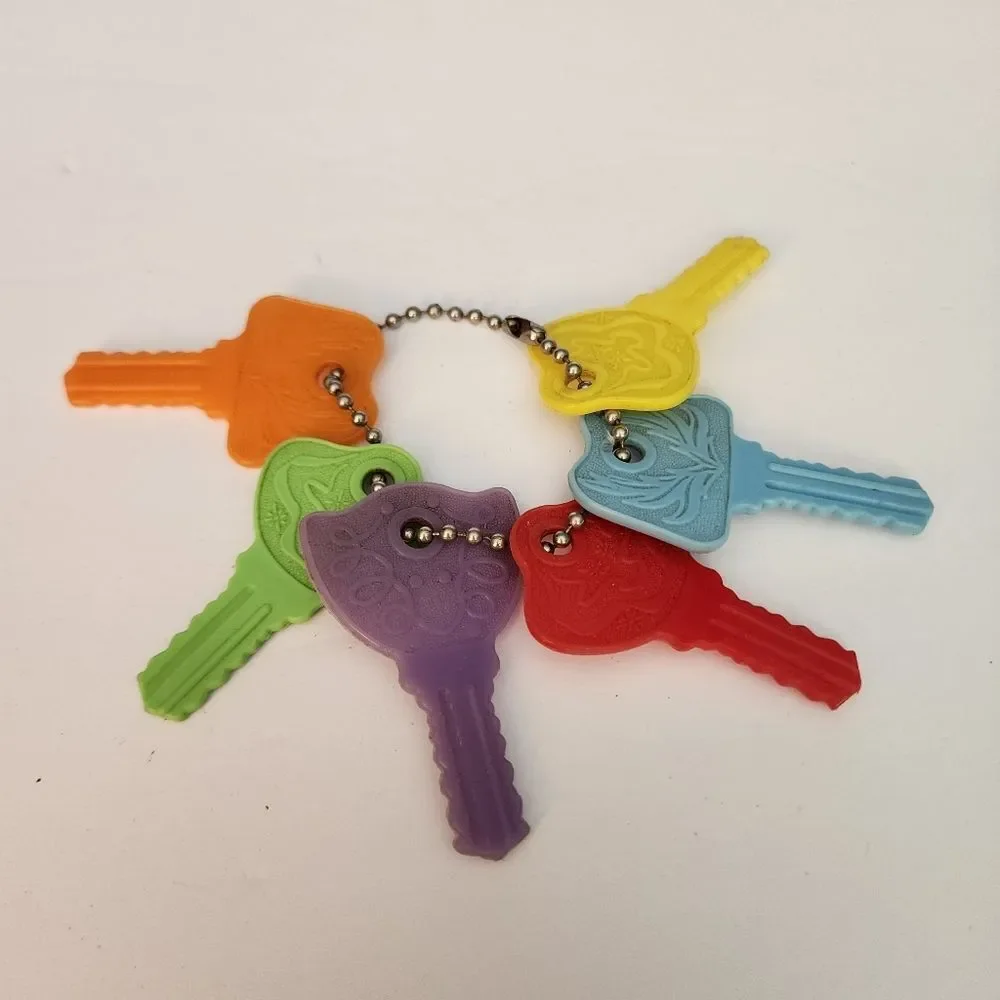 Vintage Set Of Plastic Kids Colorful Car Keys